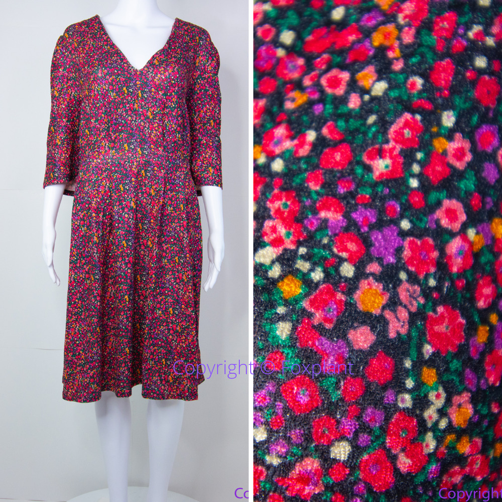 Anthropologie Hutch Ditsy Floral Burgundy Dress, size 2X POCKETS!!!